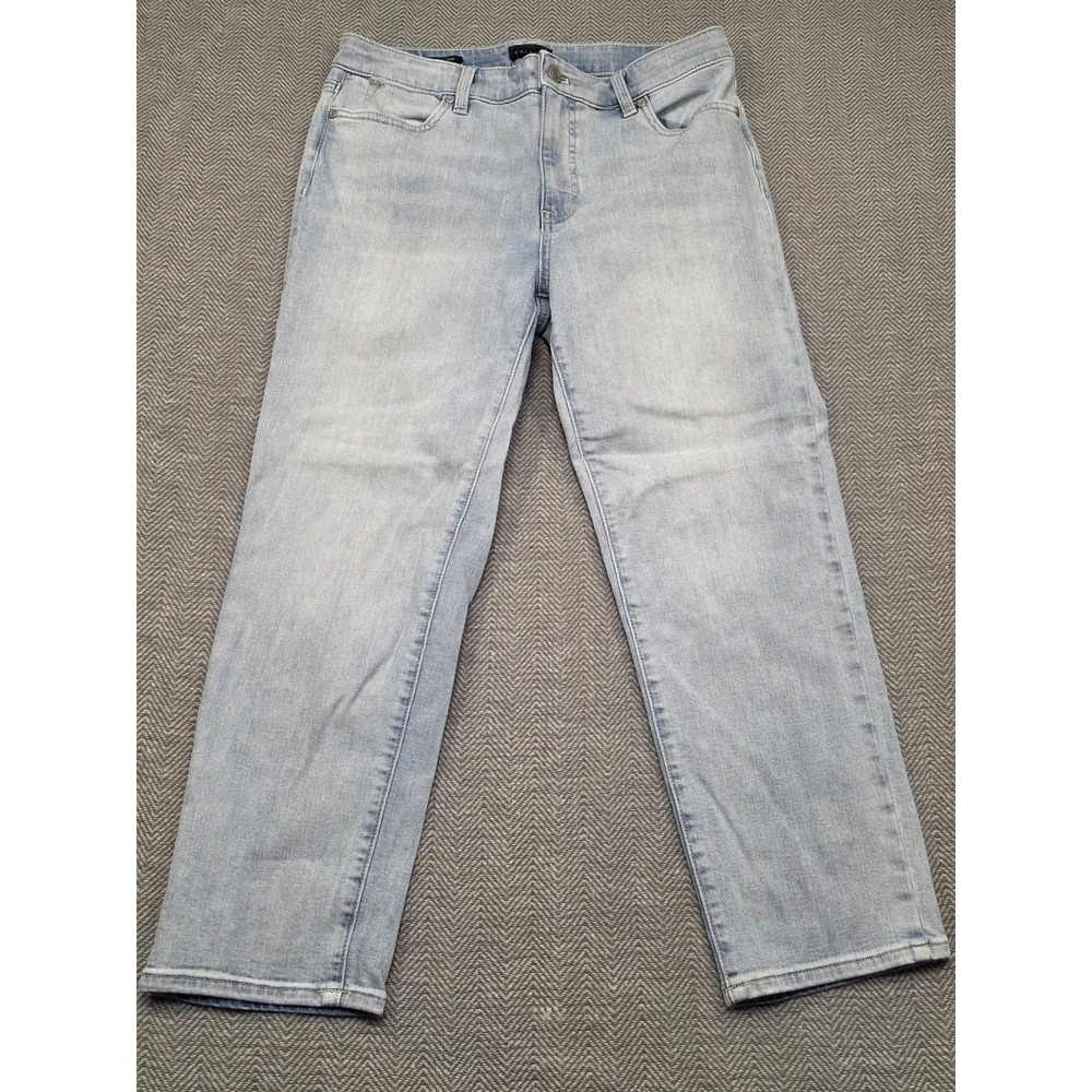 Talbots Straight Leg Crop Jeans Capri Wash Light Blue Denim Size 8 KH5741